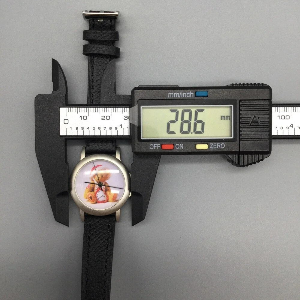 Cherished Teddies Val Womens Watch 29mm Black Strap Silver Tone New Battery 1999